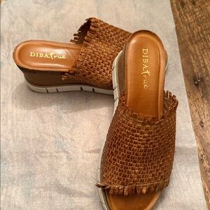 Dina True Women's Brown Woven Slide Sandals 8.5
